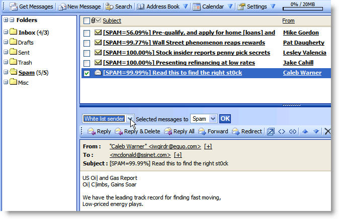 Spam Admin Manual 6 - White List Sender Image
